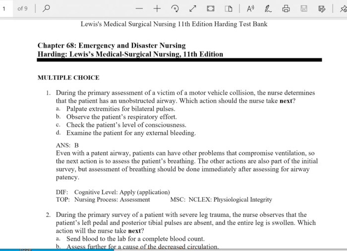 Lewis med surg test bank