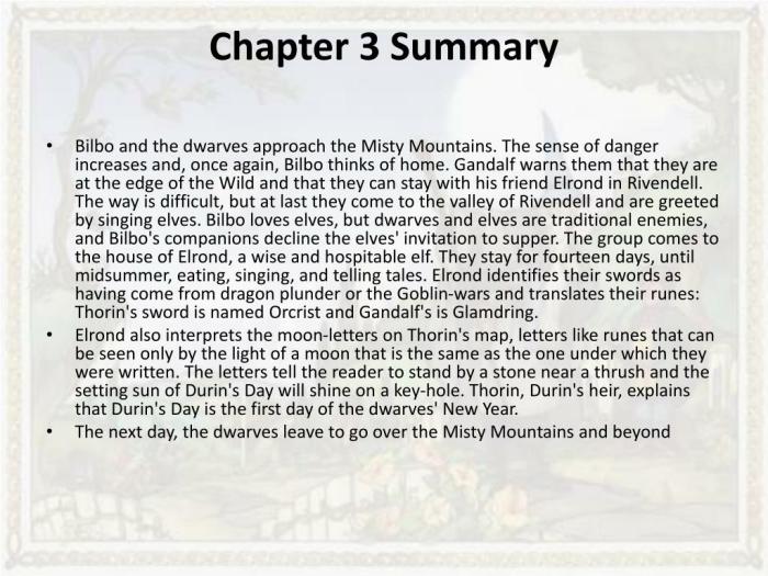 Chapter 3 summary the hobbit